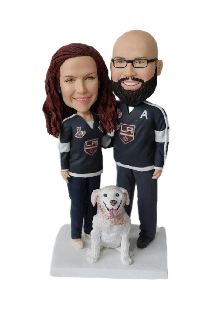 Custom Couple Bobblehead Figurine Wedding Cake Topper