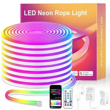 16.4' Pak Smart RGB+IC LED Strip Lights with App & Remote Control