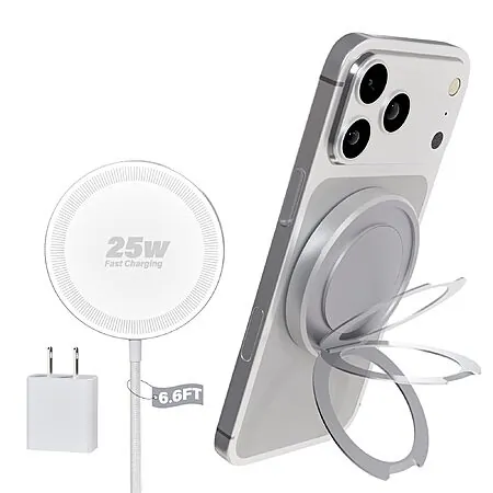 WayLite Magnetic up to 25W Wireless Charger w/ Kickstand & 6.6' USB-C Cable