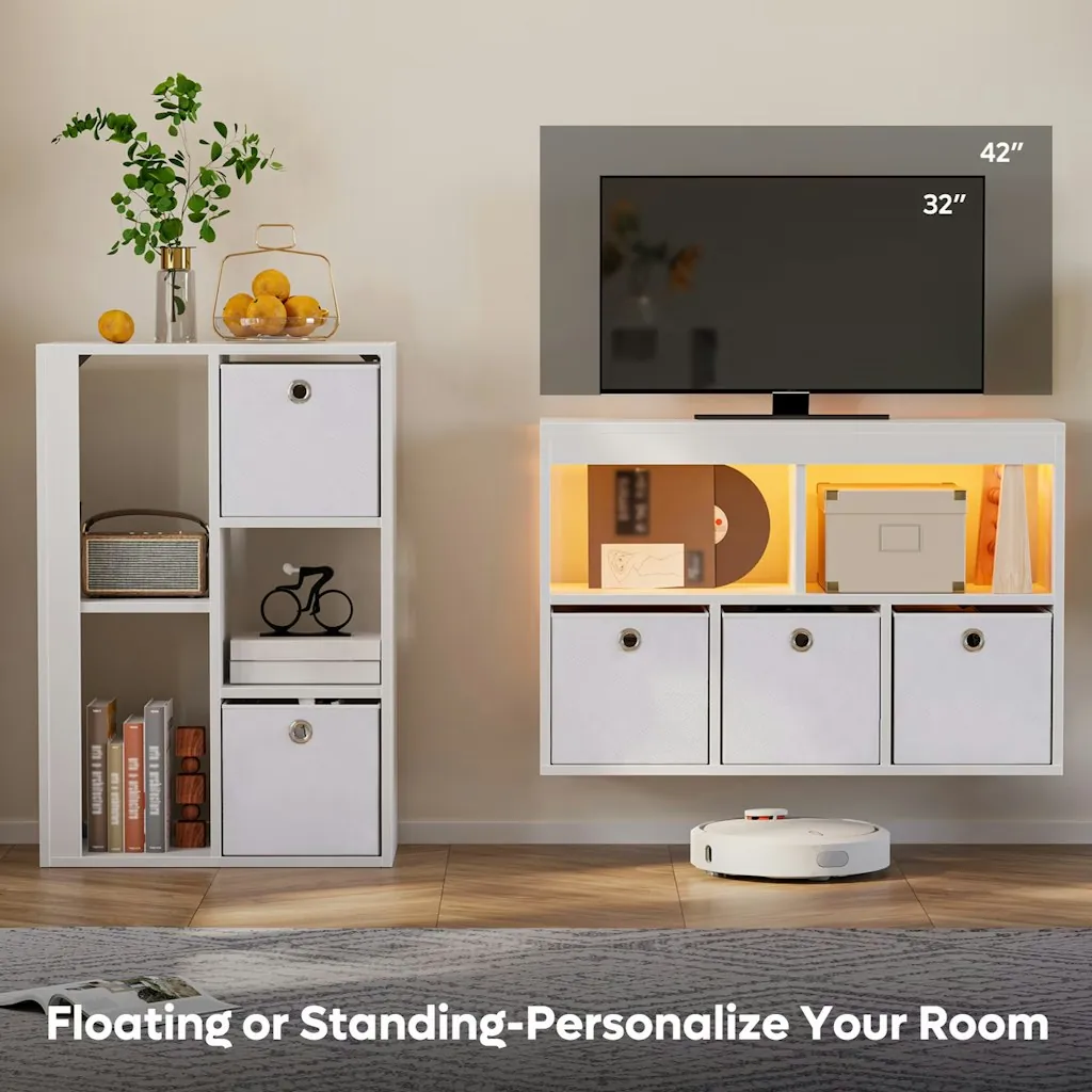 Pinmoco 5-Cube Reversible Open LED Organizer w/ 3 Drawers
