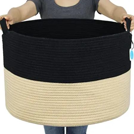 Casaphoria XXL Cotton Rope Woven Laundry Basket with Handle