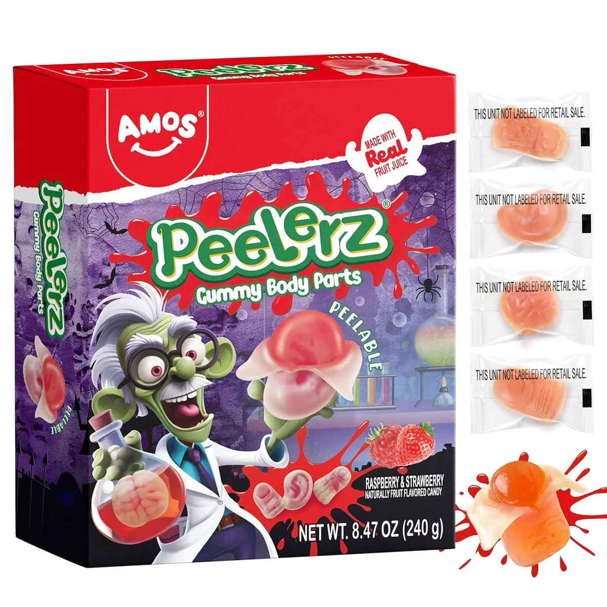 AMOS Halloween Peelerz Gummies Candy 8.47oz – Body Parts