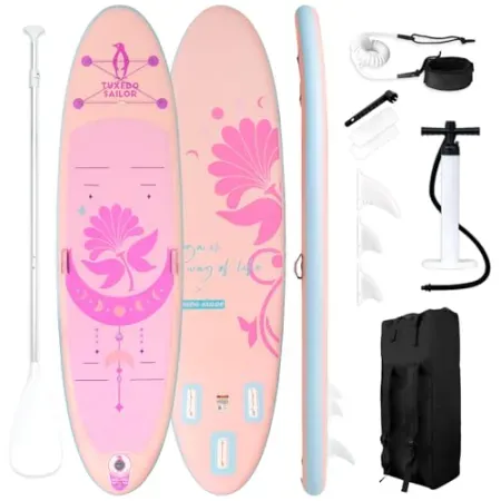 Tuxedo Sailor 10'6"×33"×6" Inflatable Stand Up Paddle Board w/ SUP Accessories