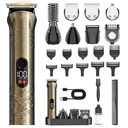 Solati Beard Trimmer & Hair Clipper Grooming Kit (Gold)