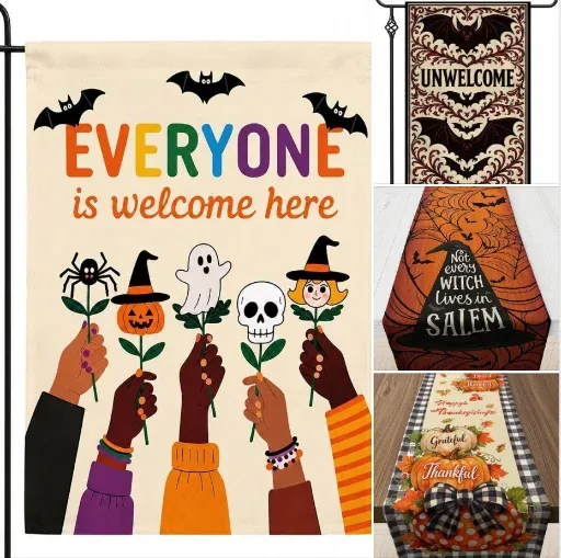 Halloween/Fall Garden Flags & Table Runners