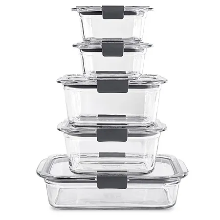 10-Pc Rubbermaid Brilliance Glass Food Storage Set