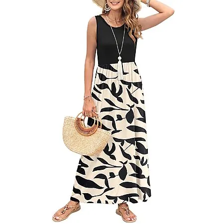 MISFAY Women's Sleeveless High Waist Maxi Dress