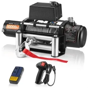 VEVOR 10000 lb 12V DC Electric Winch with 65 ft Steel Rope