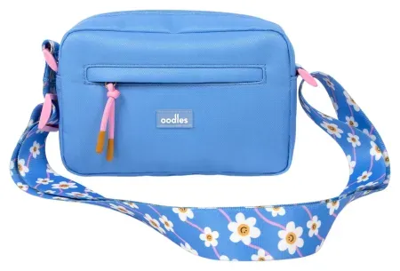 Oodles Smiley Floral Print Cross-Body Pet Waste Bag Carrier w/ Removable Strap