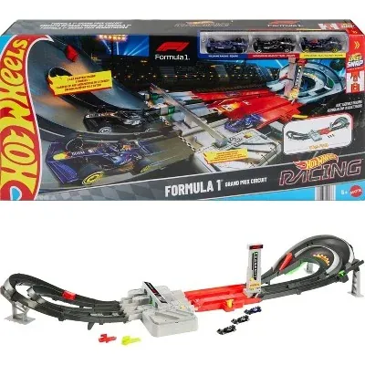 Hot Wheels Race Formula 1 Grand Prix Circuit Track 3-Pack 1:64 Scale Die-Cast Toy Cars