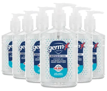 6-Pack 8oz Germ-X Advanced Hand Sanitizer Pump Bottle