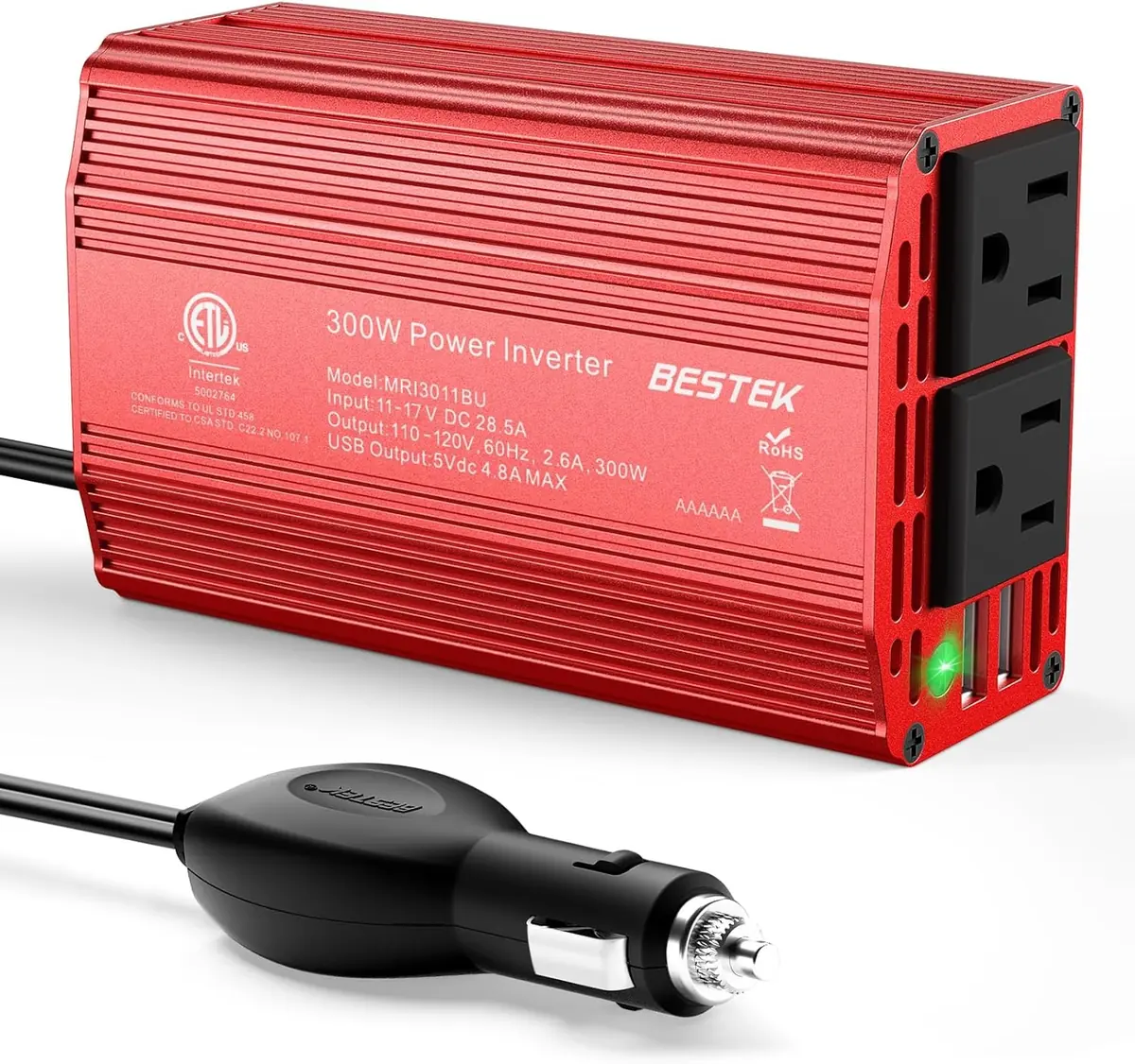 Bestek Power Inverter DC Car Plug Adapter Outlet