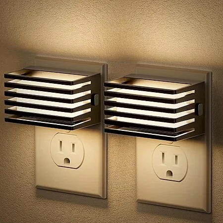 2-pk JandCase LED Dusk to Dawn Dimmable Plug-in Night Lights w/ Light Sensor