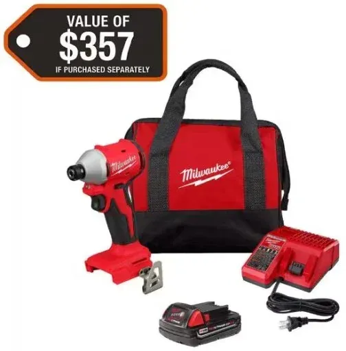 Milwaukee M18 18-Volt 1/4 in. Impact Driver Kit with One 2.0 Ah Battery