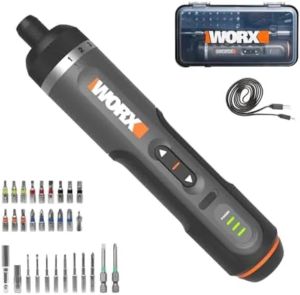 Prime Members: WORX 4V Lithium Screwdriver w/ 30-Pc Accessory Kit