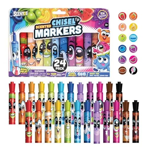 Scentos Scented Chisel Tip Markers 24 Pack