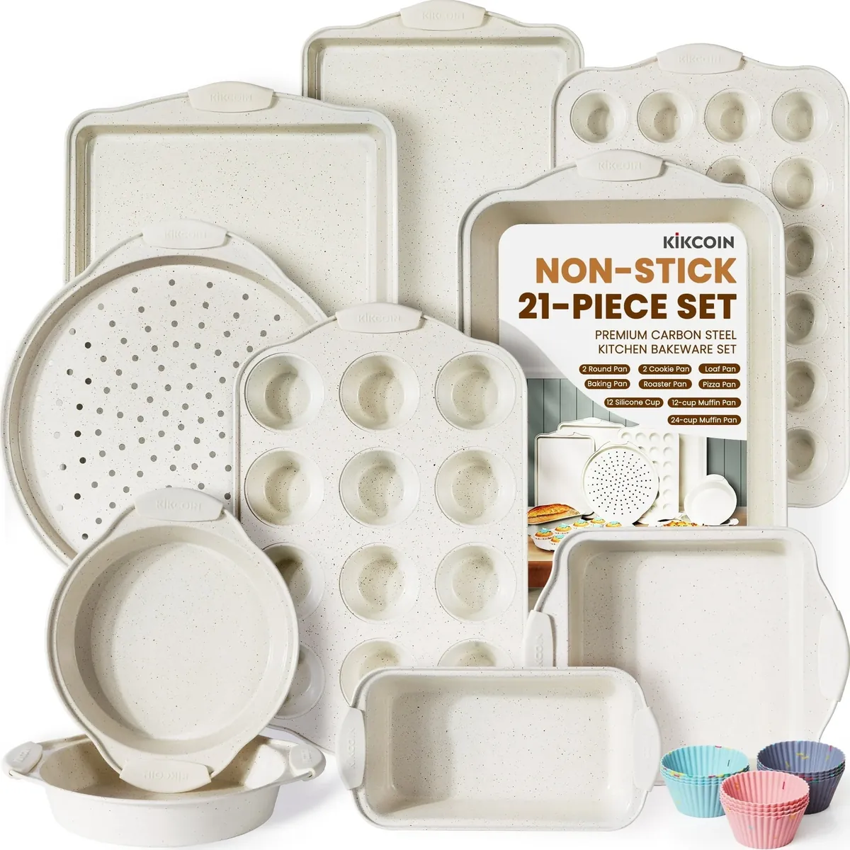Kikcoin 21-Piece Baking Pans Set