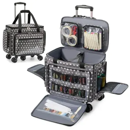 Amythe Rolling Sewing Machine Case with Wheels