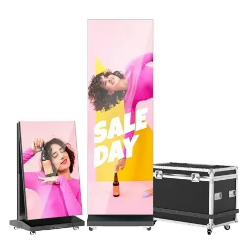 Qixzocv P1.86 80" LED Digital Signage Display with Flight Case