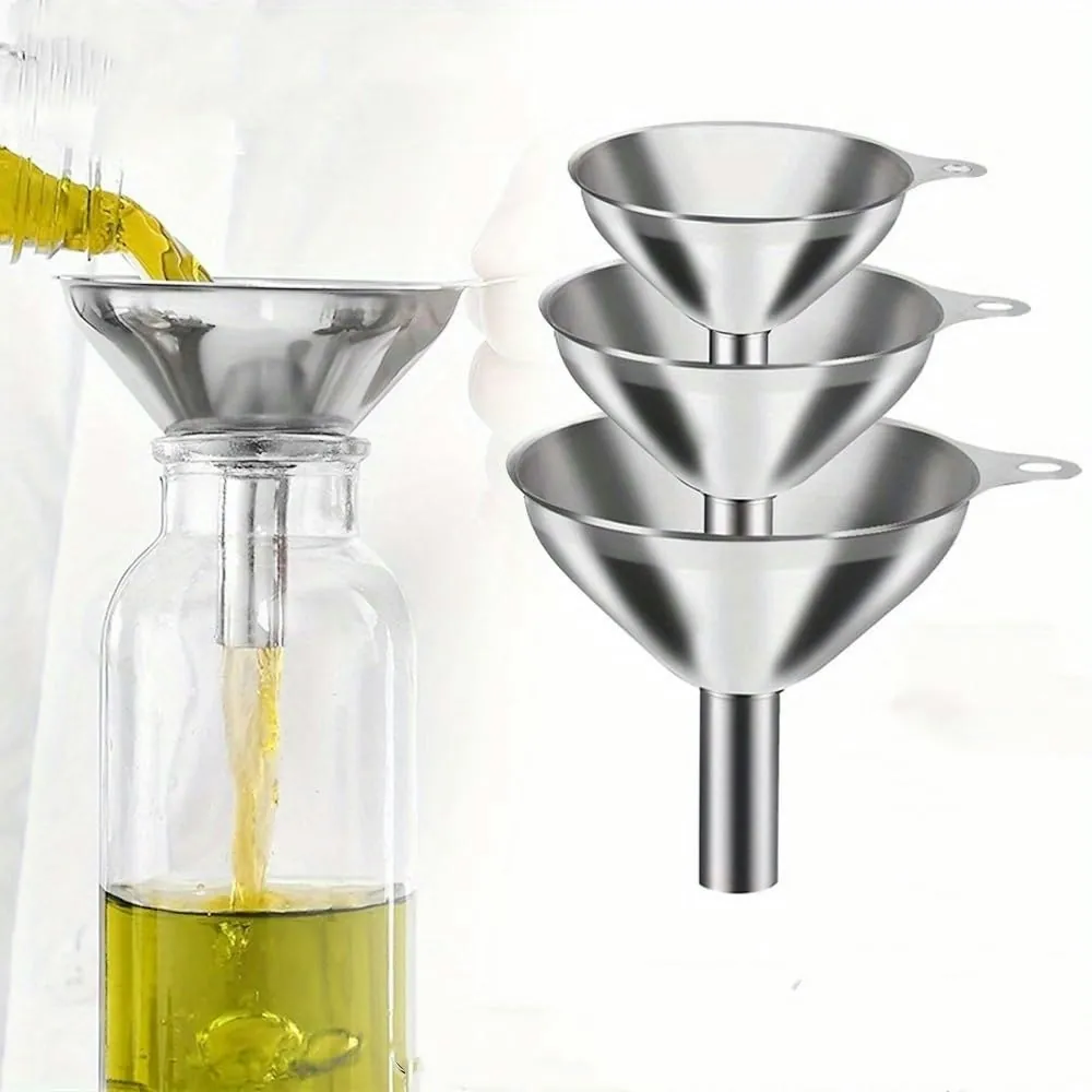 3-Piece Stainless Steel Mini Kitchen Funnel Set
