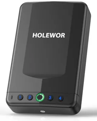 HOLEWOR 11.4" Portable Biometric Car Safe Lock Box