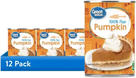 12-pack Great Value 100% Pure Pumpkin (12 oz each)
