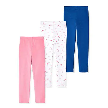 3-Pk Garanimals Newborn, Baby & Toddler Girl Cotton Pull-on Leggings (Various)