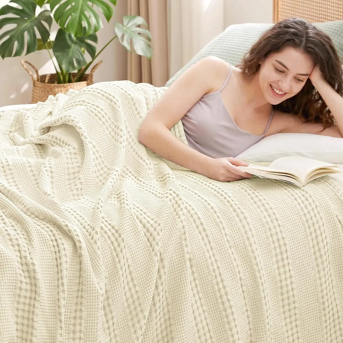PHF Cooling Waffle Blanket Queen Size