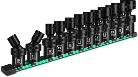 12-Piece BLACKROBOT 6-Point 3/8" Drive Shallow Universal Impact Socket Set