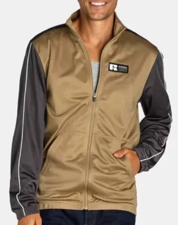 Russell Athletic Men's Polyester Tricot Jacket Taupe (L)