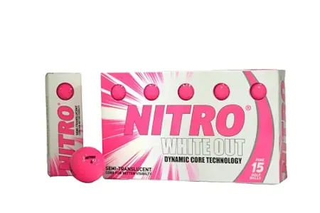 15-Pack Nitro White Out Nitro Long Distance Peak Performance Golf Balls