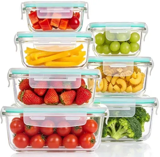 Sindcom 7 Pack Glass Food Storage Containers