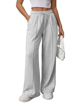 ATHMILE Women's High Waisted Wide Leg Sweatpants