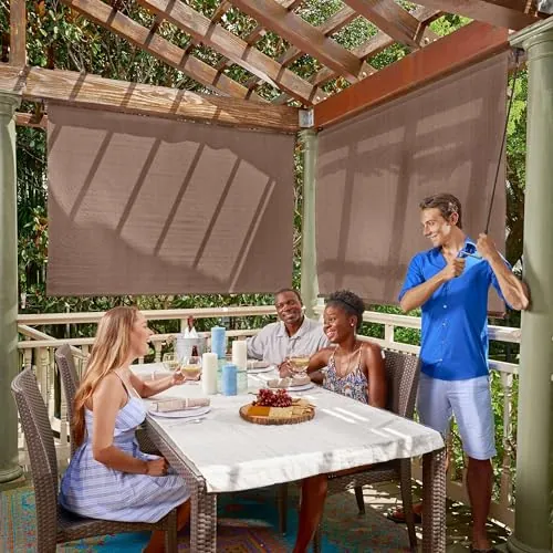 Coolaroo Outdoor Roller Shade with Wand 8ft x 8ft