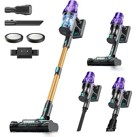 VENHIDELY 50KPa Cordless Stick Vacuum w/ Smart Dust Detection & LED Display