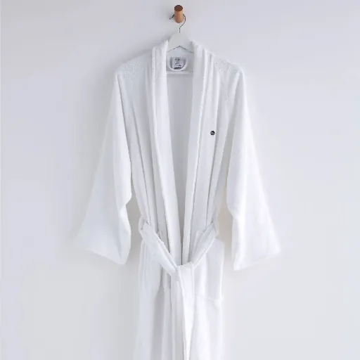 Clean Design Home Low-Lint Terry White Large Bath Robe