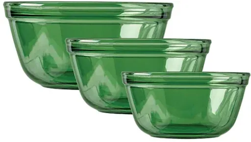 Anchor Hocking 3-Piece Glass Mixing Bowl Set (Green)