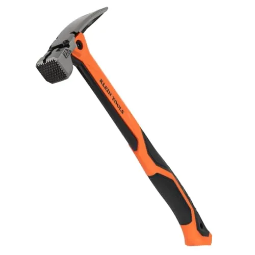 Klein Tools H81022 Anti-Vibration Milled Face Framing Hammer with Straight Claw 22-Ounce