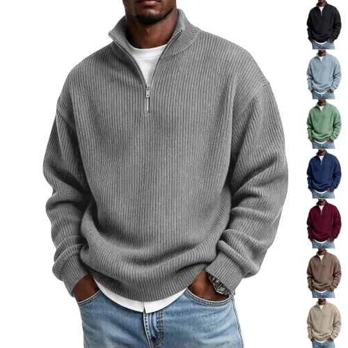 Corduroy Sweatshirts for Men Quarter-Zip Pullover