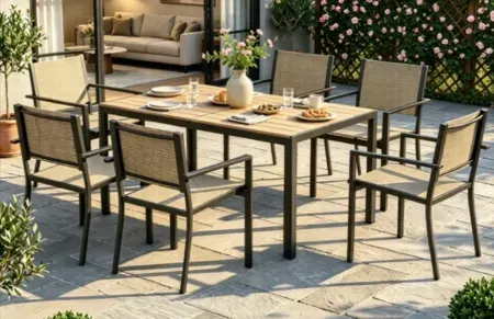 LazySunsets 7-Piece Patio Table and Chair Set