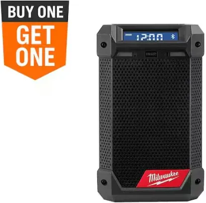 Milwaukee M12 12-Volt Lithium-Ion Cordless Bluetooth/AM/FM Jobsite Radio with Charger