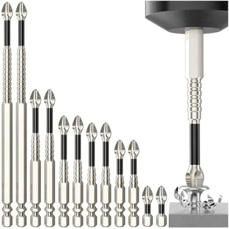 12-Piece HJKLIUT Magnetic Phillips Screwdriver Drill Bit Set