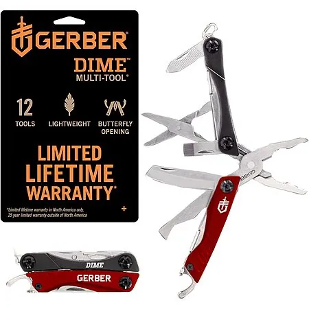 Gerber Gear Dime 12-in-1 Mini EDC Multitool (Red)