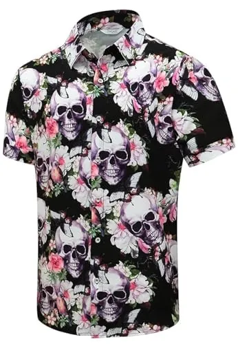 Shelucki Men's Printed Hawaiian Shirt