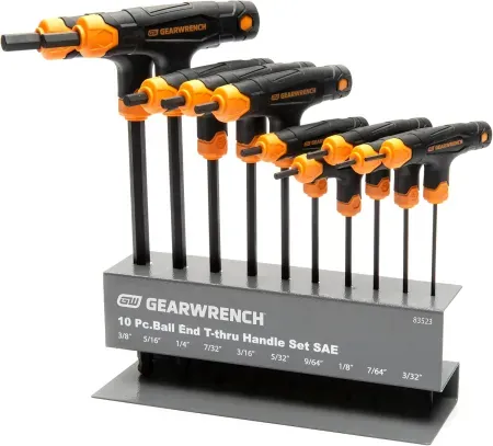10-Piece GEARWRENCH SAE Ball End T-Handle Hex Key Set