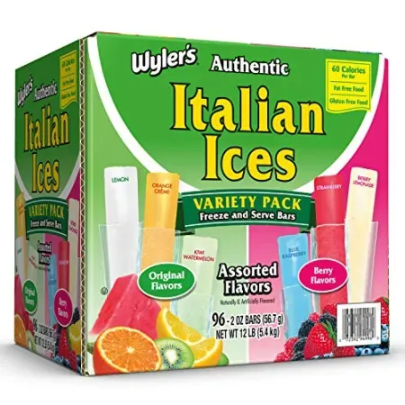 96-Count Wyler's Authentic Italian Ice Fat Free Freezer Bars Original Flavors 2oz bars