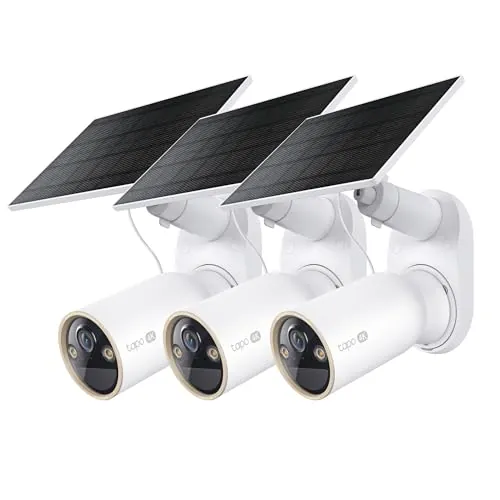 3-Pack Tapo MagCam C460 4K Outdoor Wireless Security Camera w/ Solar Panel & Magnetic Mount