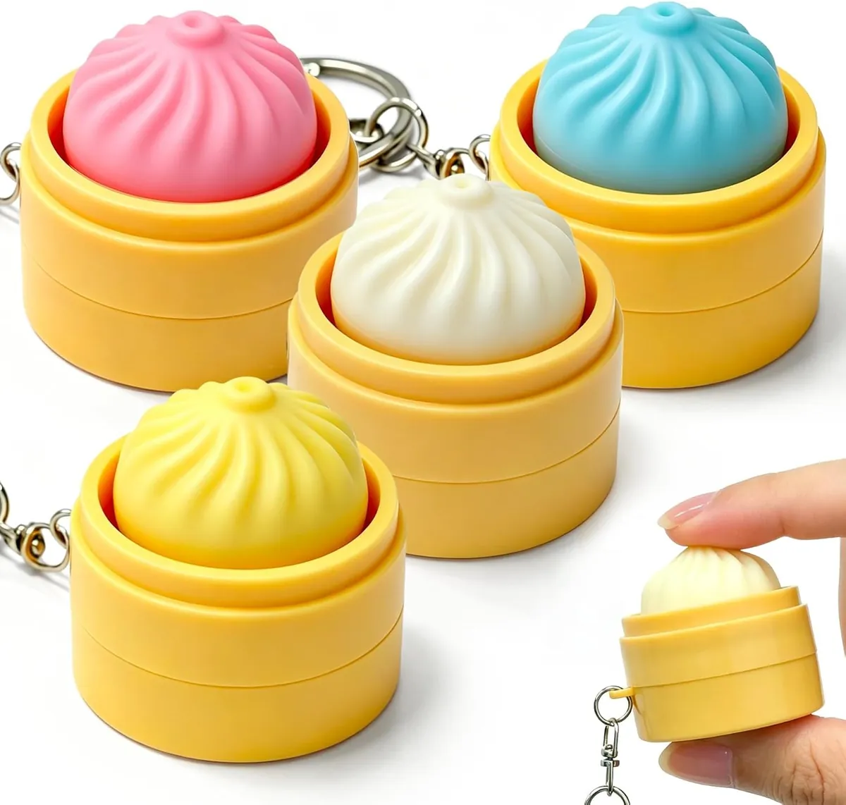 Keychain Clicker Dumpling Fidget 4-pack