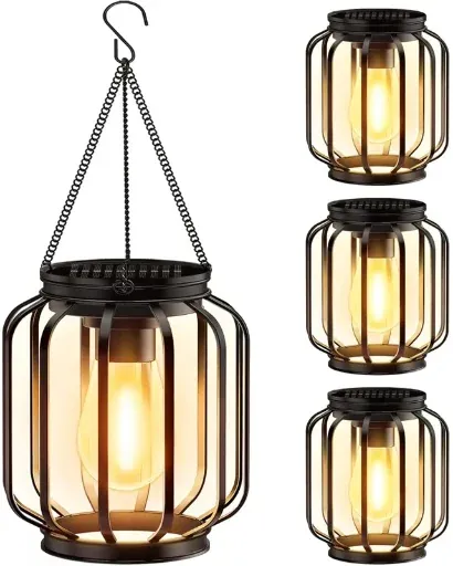 Solar Hanging Lanterns 4-Pack