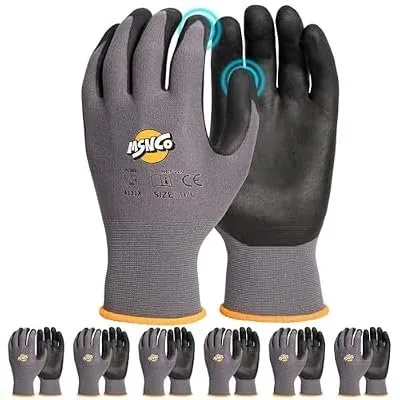 6 Pairs MSNCO Safety Work Gloves